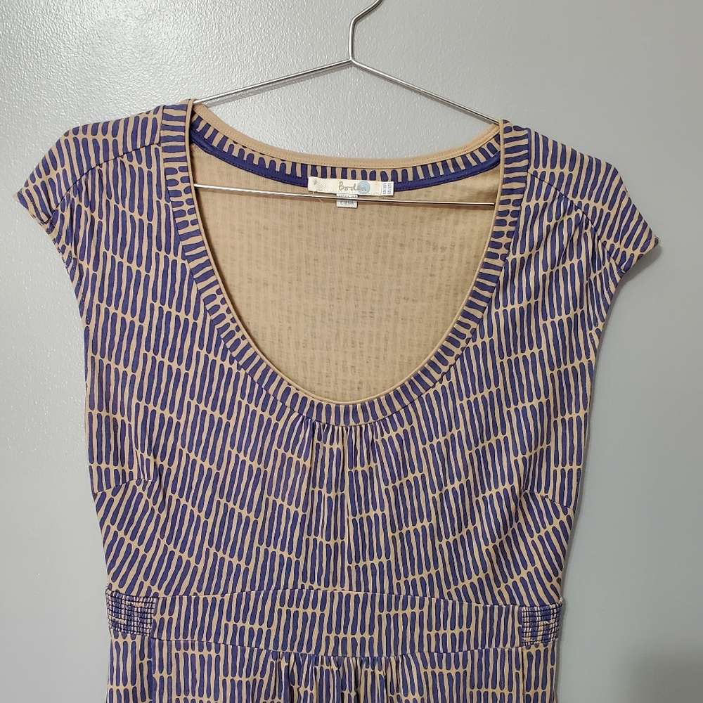 Boden Blue and Tan Dress Womens Size 12 - Picture 2 of 7